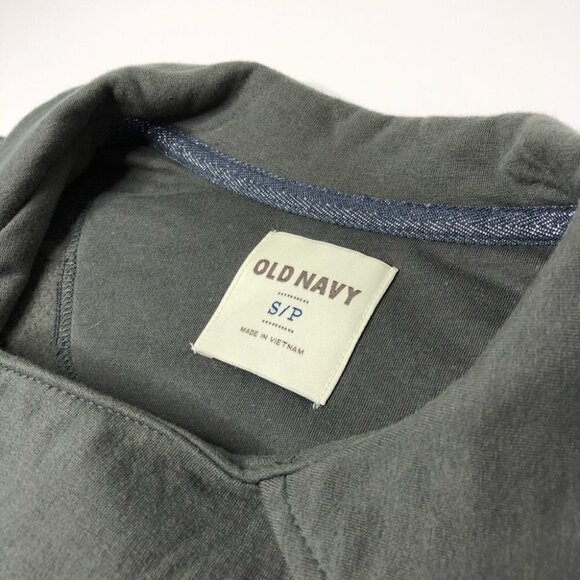 Old NAVY Smokey Grey Moto Asymmetrical Zipup Stretchy Pocket Sweater Jacket Coat - Picture 2 of 14